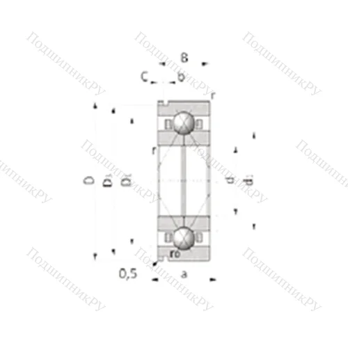 Подшипник шариковый радиально-упорный с четырёхточечным контактом TJ 12907