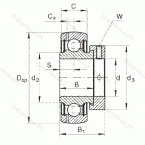 Подшипник шариковый закрепляемый GRAE 35-NPP-B от производителя  INA Подшипник шариковый закрепляемый GRAE 35-NPP-B от производителя  INA