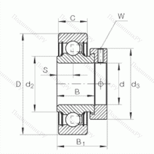Подшипник шариковый закрепляемый RALE 20-NPP-FA 106 от производителя  INA Подшипник шариковый закрепляемый RALE 20-NPP-FA 106 от производителя  INA