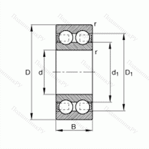 Подшипник шариковый радиальный 4218-B-TVH от производителя  FAG Подшипник шариковый радиальный 4218-B-TVH от производителя  FAG