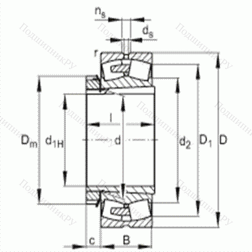 Подшипник роликовый самоустанавливающийся 23160-E 1A-K-MB 1 + H 3160 от производителя  FAG