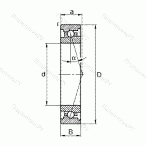 Подшипник шпиндельный HS 7024-C-T-P 4S от производителя  FAG Подшипник шпиндельный HS 7024-C-T-P 4S от производителя  FAG
