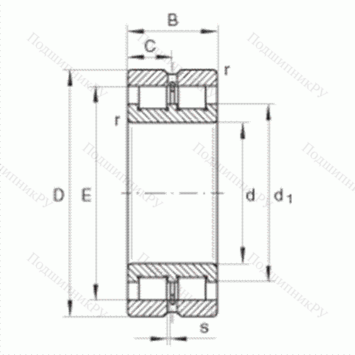 Подшипник роликовый радиальный SL 024932 от производителя  INA